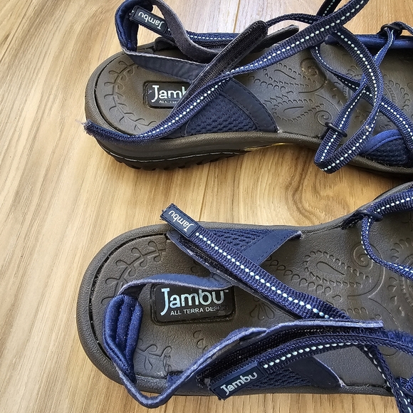 Jambu Shoes Jambu Water Diva Laceup Bungee Navyblue Womans Sandals